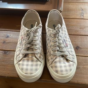 Superga Gray Gingham Cotu Classic Sneaker Size 41